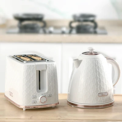 HOMCOM 1.7L Fast Boil Kettle & Toaster Set White
