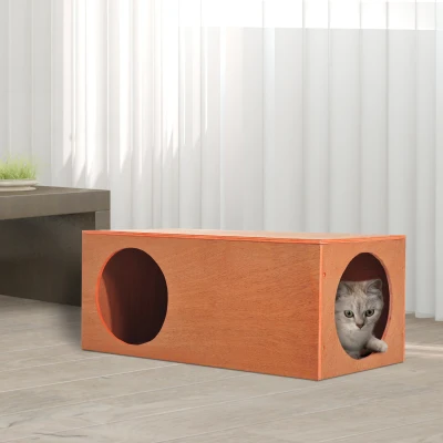 PawHut Waterproof Indoor Outdoor Cat Hideaway Tunnel House