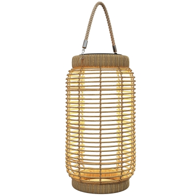 Outsunny Lampadaire Solaire Extérieur Résine Tressée LED Automatique