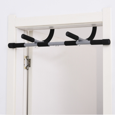 HOMCOM Barra de Dominadas en Techo Barra para hacer Dominadas Barra de Tracción para Entrenamiento Carga 110kg 92x40x17cm Negro