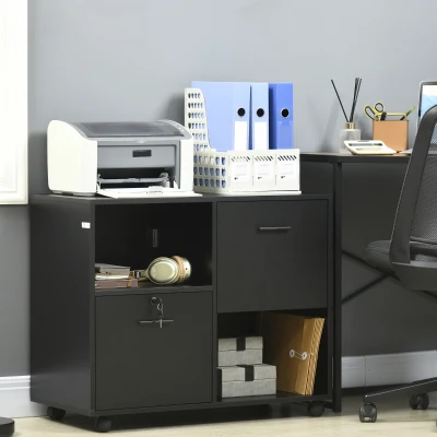Vinsetto Mobile per Ufficio in Truciolato 80x40x66cm Nero