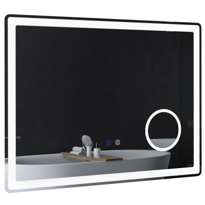Kleankin LED Bathroom Mirror 80x60cm Dimming Anti-Fog