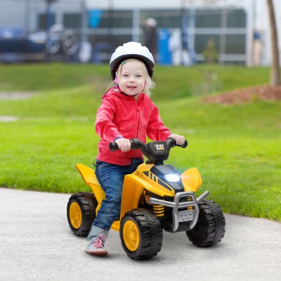AIYAPLAY Quad per Bambini Licenza Caterpillar e Metallo Giallo
