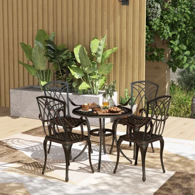 Garden Dining Set 85W x 85D x 73H cm Bronze Tone