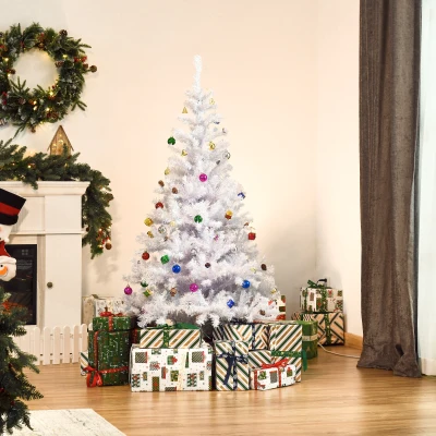 Homcom Sapin Noël Blanc 680 Branches 150cm Plastique