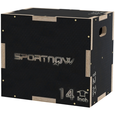SPORTNOW Box Jump 3 en 1 Bois Fitness 30,5-40,5H cm