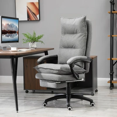 Vinsetto Sedia da Ufficio Ergonomica con 6 Punti di Massaggio Grigia