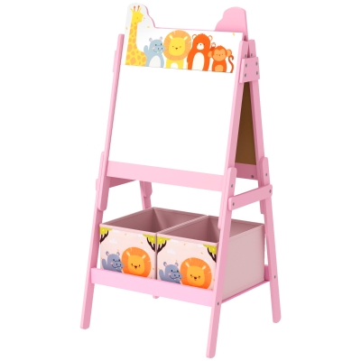 AIYAPLAY Chevalet Enfant Double Face avec Rangement Rose