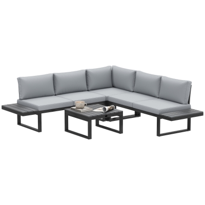 Garden Sofa Set 134cm x 61cm x 65cm Black