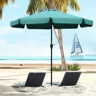Outsunny 2.7m Patio Parasol Outdoor Umbrella Green