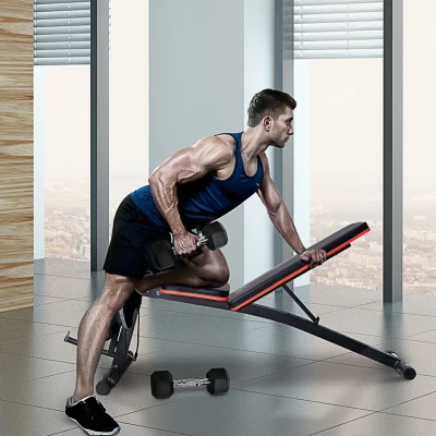 HOMCOM Adjustable Folding Dumbbell Bench with 2x4kg Weights
