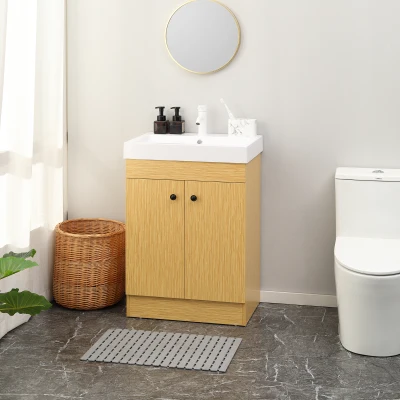 kleankin Mobile Bagno sotto Lavabo con Ripiani Regolabili e Lavello