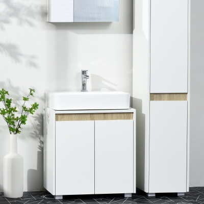 Kleankin Modern Bathroom Sink Cabinet Freestanding White
