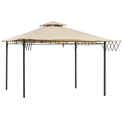 Outsunny Gazebo Doppio Tettuccio e Telo Estraibile 3.3x3.3m