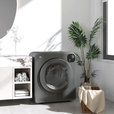 HOMCOM 6kg Vented Tumble Dryer Portable Grey