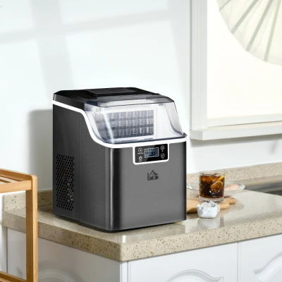 HOMCOM 3.2L Ice Machine with LCD Screen - Black