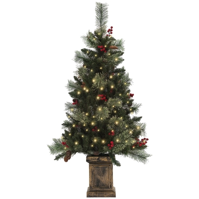 HOMCOM 1.2m Xmas Tree with 100 LED Lights Green
