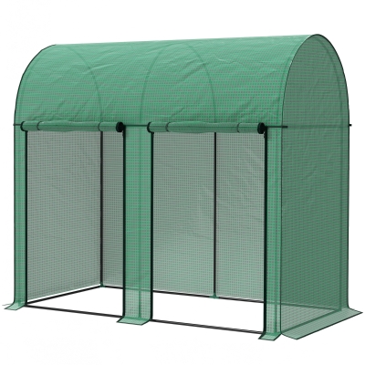 Outsunny Serre 2m² Acier PE Anti-UV 2 Portes Vert