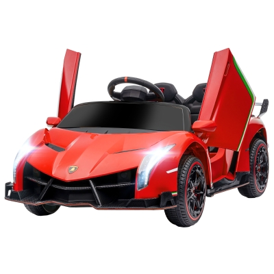 HOMCOM Lamborghini Veneno Enfant 12V Rouge Télécommande