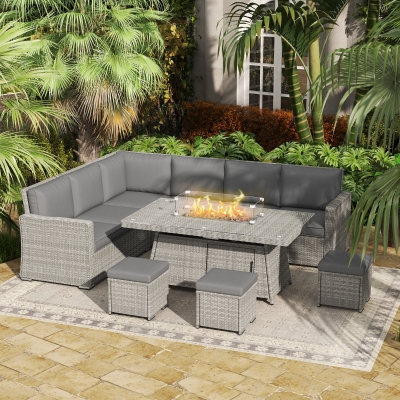 Rattan Sofa Set 150cmx85cmx64cm Grey