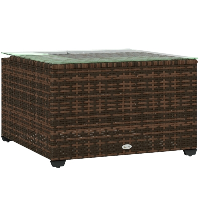 Rattan Side Table 62L x 62W x 38Hcm Brown