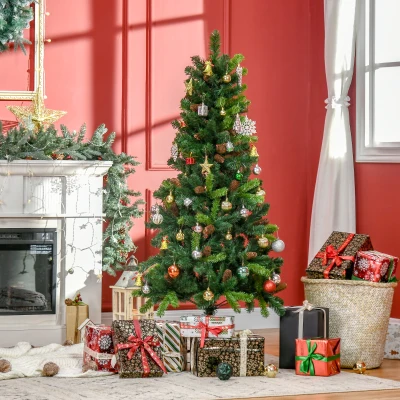 HOMCOM Sapin Noël Artificiel 150cm Pommes de Pin