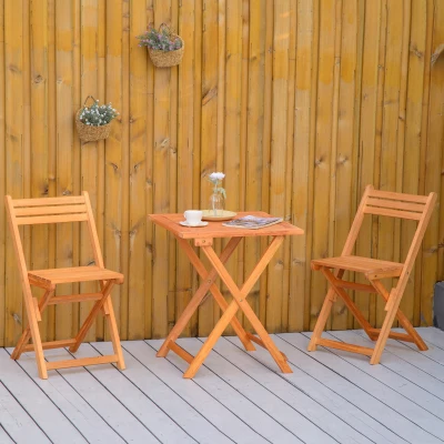 Outsunny Set mobile da giardino 60cm x 60cm x 71.5cm Color Teak
