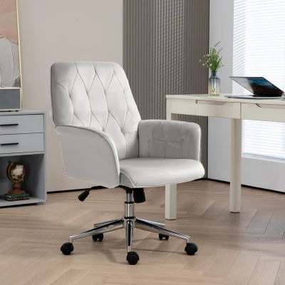 Vinsetto Modern Swivel Computer Chair Light Grey