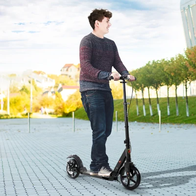 HOMCOM Folding Kick Scooter Dual Brake 230mm Wheels Black