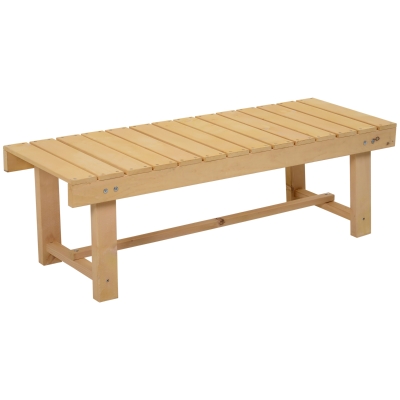 Outsunny 3-Piece Wooden Loveseat Patio Bench Natural 110x38cm