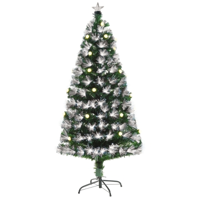 HOMCOM 5ft White Artificial Christmas Tree w/ 180 LEDs