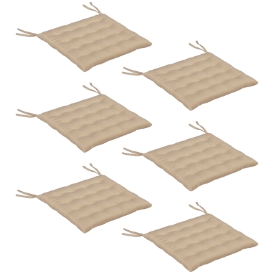 Outsunny 6 Coussins Chaise Jardin 40x40cm Confort