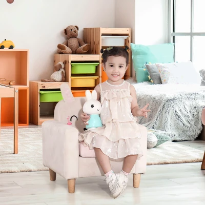 HOMCOM Poltroncina per Bambini 3-5 Anni a Coniglio