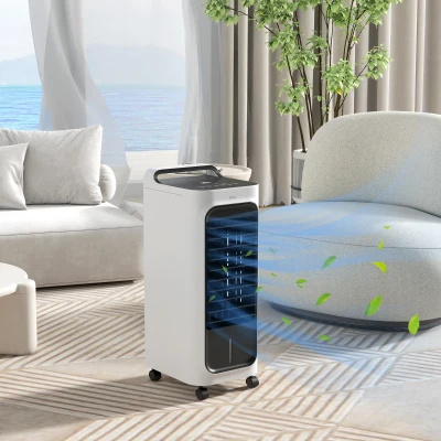 HOMCOM Air Conditioner with Ice Pack & Remote - White