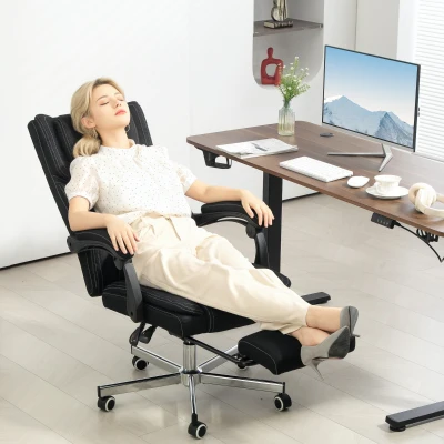 Vinsetto Chaise Bureau Pivotante Réglable Noir