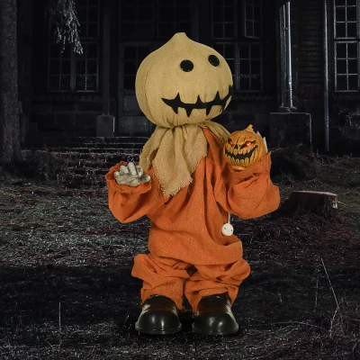 HOMCOM Halloween Scarecrow Prop 77cm with Light & Sound