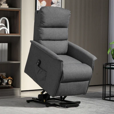 HOMCOM Electric Recline Armchair with Footrest - Dark Grey