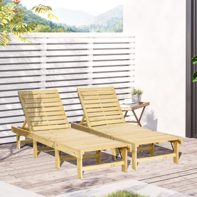 Outsunny Set 2 Sdraio da Giardino con Schienale Regolabile