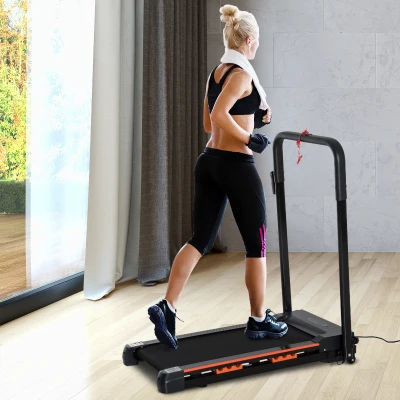 HOMCOM Cinta de Correr Plegable Cinta de Andar 1-6 km/h con Botón de Emergencia Pantalla LCD Control Remoto Potencia de Motor 500W Ahorra Espacio 105x56x108,5 cm Negro