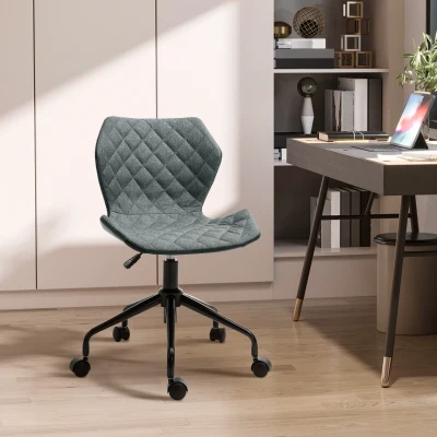 HOMCOM Swivel Office Desk Chair Grey, Adjustable Height