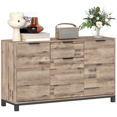 HOMCOM Credenza Buffet con Cassetto e Armadietti in Legno Marrone