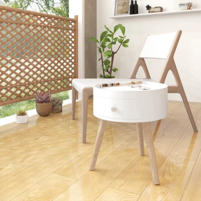 HOMCOM Tavolino 38cm x 38cm x 45cm Bianco