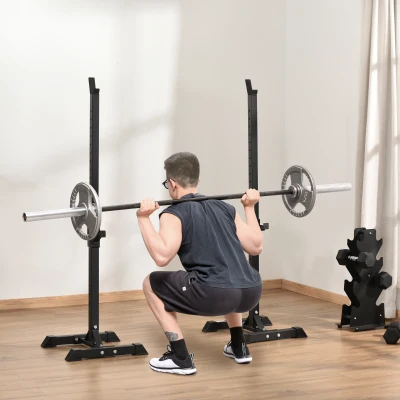 HOMCOM Support Musculation Barre Longue Max 150Kg