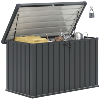 Ladă de Exterior de 400L, 124x66x72 cm, Gri Închis