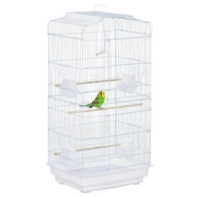PawHut Voliera 46.5cm x 35.5cm x 92cm Bianco