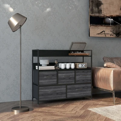 Chest of Drawers 98W x 29D x 85Hcm Black