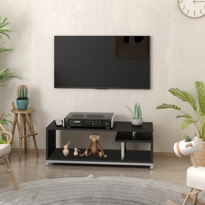 HOMCOM Mobile porta TV 114cm x 40cm x 40.5cm Nero