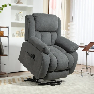 HOMCOM Fauteuil Releveur Massage Chauffant Inclinable avec Repose-pied