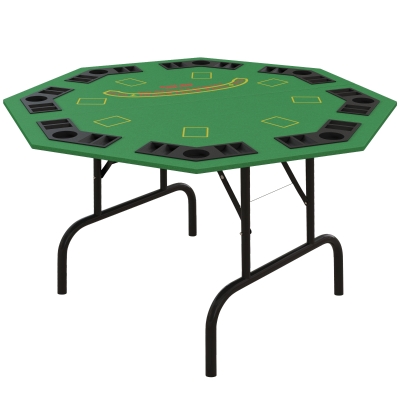 SPORTNOW Table Poker Pliable 8 Joueurs Vert 120cm