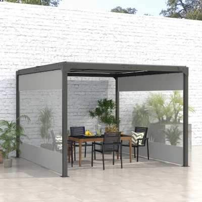 Outsunny Replacement Pergola Panels Set of Two Grey 3x2m